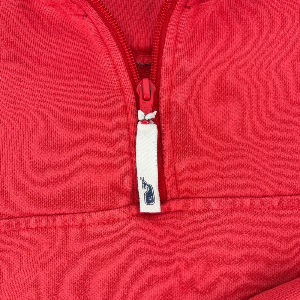 Vineyard Vines Mens Quarter Zip Pullover Red Navy Blue 1K0409 Sweatshirt - Picture 3 of 12